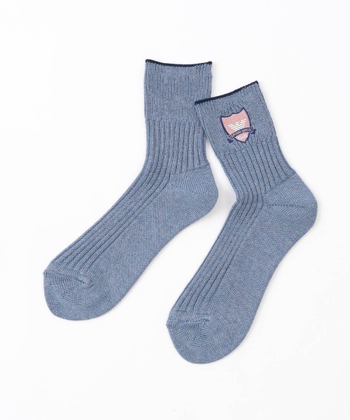 EMPORIO ARMANI（エンポリオアルマーニ）の「EMPORIO ARMANI クラブワッペン ラメソックス 03447106（ソックス/靴下・レディース・オフホワイト/ダークグリーン/ブルー系その他/ネイビー・23-25cm）」の4枚目の写真