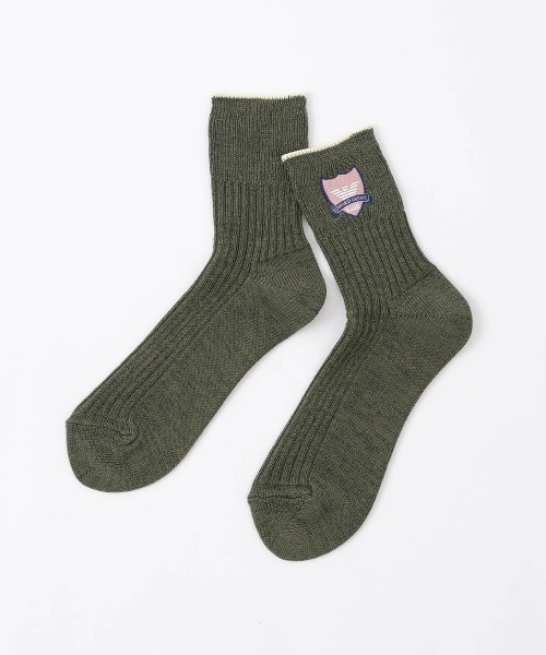 EMPORIO ARMANI（エンポリオアルマーニ）の「EMPORIO ARMANI クラブワッペン ラメソックス 03447106（ソックス/靴下・レディース・オフホワイト/ダークグリーン/ブルー系その他/ネイビー・23-25cm）」の3枚目の写真