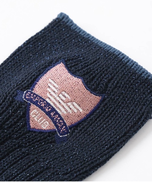 EMPORIO ARMANI（エンポリオアルマーニ）の「EMPORIO ARMANI クラブワッペン ラメソックス 03447106（ソックス/靴下・レディース・オフホワイト/ダークグリーン/ブルー系その他/ネイビー・23-25cm）」の6枚目の写真