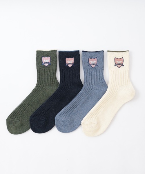EMPORIO ARMANI（エンポリオアルマーニ）の「EMPORIO ARMANI クラブワッペン ラメソックス 03447106（ソックス/靴下・レディース・オフホワイト/ダークグリーン/ブルー系その他/ネイビー・23-25cm）」の10枚目の写真