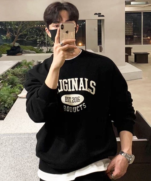 NOWLE（ノウル）の「【NOWLE】EST.2016 ニュースタンダード アーチロゴ ルーズ スウェット（スウェット・メンズ・ブラック・SMALL/MEDIUM/LARGE/X-LARGE）」の2枚目の写真