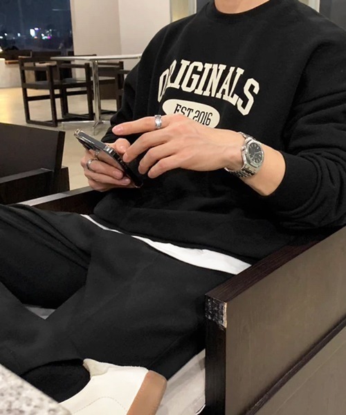 NOWLE（ノウル）の「【NOWLE】EST.2016 ニュースタンダード アーチロゴ ルーズ スウェット（スウェット・メンズ・ブラック・SMALL/MEDIUM/LARGE/X-LARGE）」の9枚目の写真