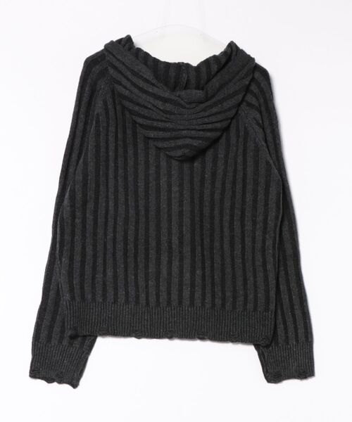 Chikashitsu +（チカシツプラス）の「【Chikashitsu +】next wool knit zip hoodie / 【チカシツプラス】ウールニットジップパーカー ＜着用動画あり＞（パーカー・メンズ・ブラック/ワイン・ONE SIZE）」の22枚目の写真