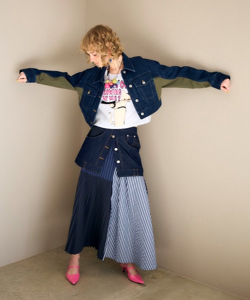 Cepica（セピカ）の「【MARECHAL TERRE / マルシャルテル】デニム&プリーツスカート（スカート・レディース・インディゴブルー・FREE）」の4枚目の写真