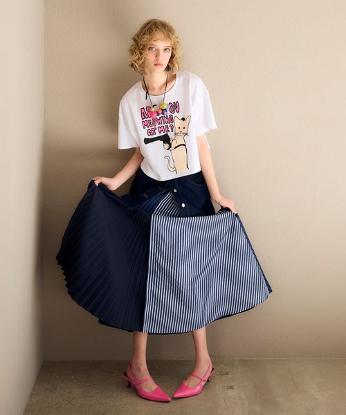 Cepica（セピカ）の「【MARECHAL TERRE / マルシャルテル】デニム&プリーツスカート（スカート・レディース・インディゴブルー・FREE）」の5枚目の写真
