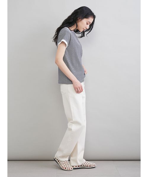 Mila Owen（ミラオーウェン）の「ボートネックコンパクトＴシャツ（Tシャツ/カットソー・レディース・キャメル/ブラック/レッド・0/1）」の13枚目の写真