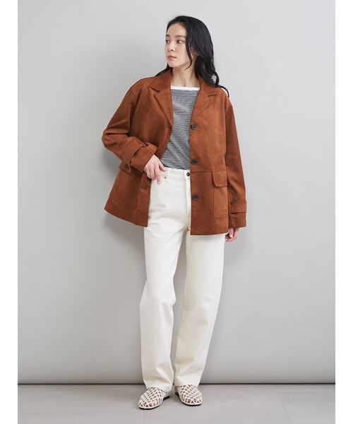 Mila Owen（ミラオーウェン）の「ボートネックコンパクトＴシャツ（Tシャツ/カットソー・レディース・キャメル/ブラック/レッド・0/1）」の15枚目の写真