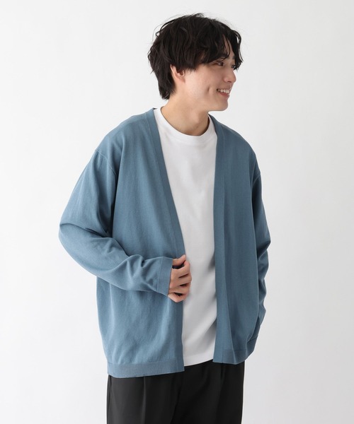 GLOBAL WORK（グローバルワーク）の「洗えるサラサラサマーカーデ/656063（カーディガン/ボレロ・メンズ・ブラック/グレイッシュベージュ/サックスブルー/ブラウン/グリーン・SMALL/MEDIUM/LARGE/X-LARGE）」の5枚目の写真