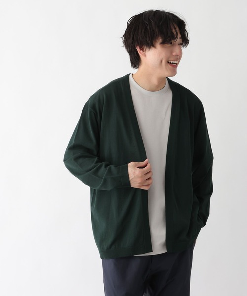 GLOBAL WORK（グローバルワーク）の「洗えるサラサラサマーカーデ/656063（カーディガン/ボレロ・メンズ・ブラック/グレイッシュベージュ/サックスブルー/ブラウン/グリーン・SMALL/MEDIUM/LARGE/X-LARGE）」の21枚目の写真