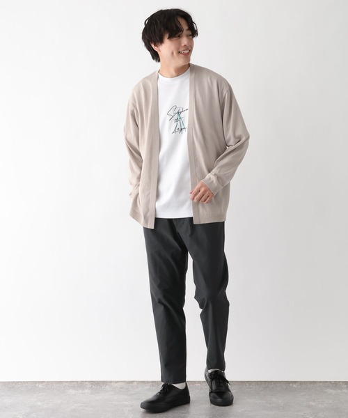 GLOBAL WORK（グローバルワーク）の「洗えるサラサラサマーカーデ/656063（カーディガン/ボレロ・メンズ・ブラック/グレイッシュベージュ/サックスブルー/ブラウン/グリーン・SMALL/MEDIUM/LARGE/X-LARGE）」の13枚目の写真