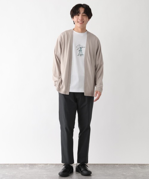 GLOBAL WORK（グローバルワーク）の「洗えるサラサラサマーカーデ/656063（カーディガン/ボレロ・メンズ・ブラック/グレイッシュベージュ/サックスブルー/ブラウン/グリーン・SMALL/MEDIUM/LARGE/X-LARGE）」の14枚目の写真