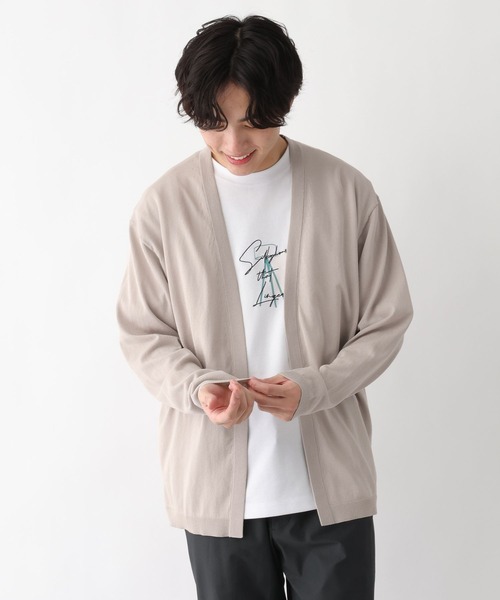 GLOBAL WORK（グローバルワーク）の「洗えるサラサラサマーカーデ/656063（カーディガン/ボレロ・メンズ・ブラック/グレイッシュベージュ/サックスブルー/ブラウン/グリーン・SMALL/MEDIUM/LARGE/X-LARGE）」の15枚目の写真