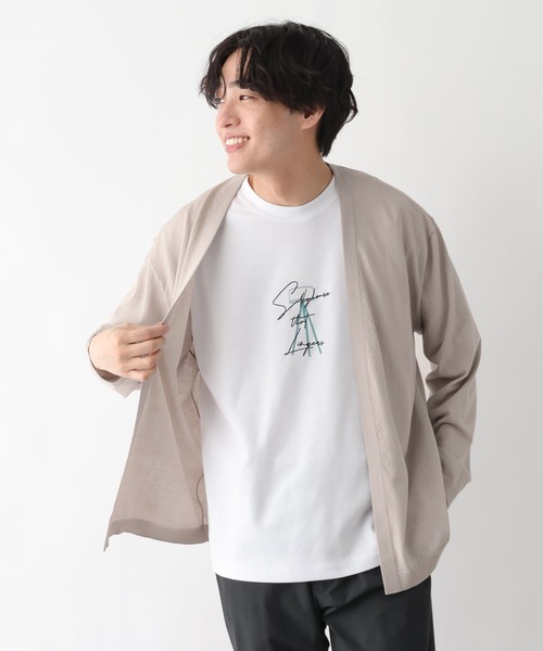 GLOBAL WORK（グローバルワーク）の「洗えるサラサラサマーカーデ/656063（カーディガン/ボレロ・メンズ・ブラック/グレイッシュベージュ/サックスブルー/ブラウン/グリーン・SMALL/MEDIUM/LARGE/X-LARGE）」の16枚目の写真