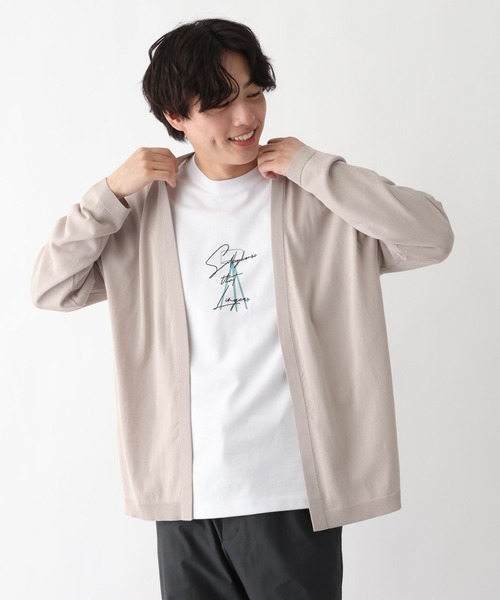 GLOBAL WORK（グローバルワーク）の「洗えるサラサラサマーカーデ/656063（カーディガン/ボレロ・メンズ・ブラック/グレイッシュベージュ/サックスブルー/ブラウン/グリーン・SMALL/MEDIUM/LARGE/X-LARGE）」の17枚目の写真