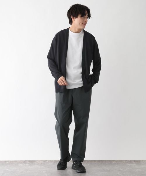 GLOBAL WORK（グローバルワーク）の「洗えるサラサラサマーカーデ/656063（カーディガン/ボレロ・メンズ・ブラック/グレイッシュベージュ/サックスブルー/ブラウン/グリーン・SMALL/MEDIUM/LARGE/X-LARGE）」の6枚目の写真