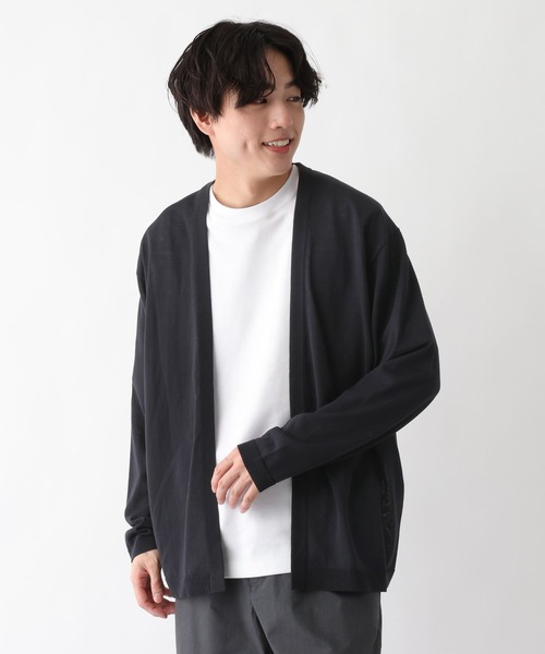 GLOBAL WORK（グローバルワーク）の「洗えるサラサラサマーカーデ/656063（カーディガン/ボレロ・メンズ・ブラック/グレイッシュベージュ/サックスブルー/ブラウン/グリーン・SMALL/MEDIUM/LARGE/X-LARGE）」の10枚目の写真