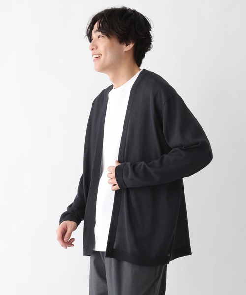 GLOBAL WORK（グローバルワーク）の「洗えるサラサラサマーカーデ/656063（カーディガン/ボレロ・メンズ・ブラック/グレイッシュベージュ/サックスブルー/ブラウン/グリーン・SMALL/MEDIUM/LARGE/X-LARGE）」の11枚目の写真