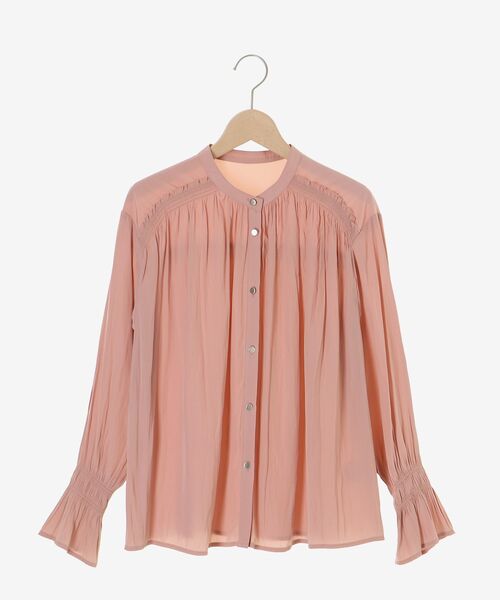 le.coeur blanc（ルクールブラン）の「パウダーサテンショルダーギャザーブラウス（シャツ/ブラウス・レディース・ネイビー/アイボリー/ピンク・38）」の10枚目の写真