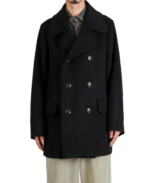 marka（マーカ）の「marka / マーカ：BRIDGE COAT -WOOL SILK CASHMERE BEAVER-：M25C25CO01C[COR]（ピーコート・メンズ・ブラック・1(S)）」の12枚目の写真