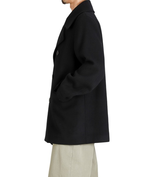 marka（マーカ）の「marka / マーカ：BRIDGE COAT -WOOL SILK CASHMERE BEAVER-：M25C25CO01C[COR]（ピーコート・メンズ・ブラック・1(S)）」の13枚目の写真