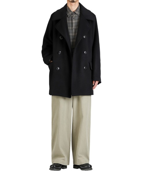 marka（マーカ）の「marka / マーカ：BRIDGE COAT -WOOL SILK CASHMERE BEAVER-：M25C25CO01C[COR]（ピーコート・メンズ・ブラック・1(S)）」の15枚目の写真