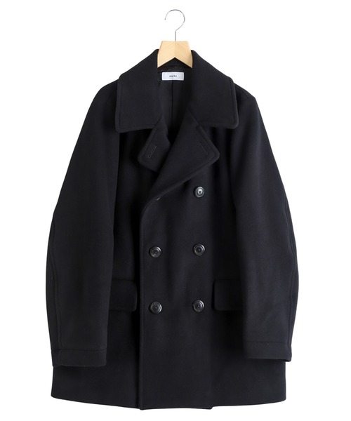 marka（マーカ）の「marka / マーカ：BRIDGE COAT -WOOL SILK CASHMERE BEAVER-：M25C25CO01C[COR]（ピーコート・メンズ・ブラック・1(S)）」の2枚目の写真