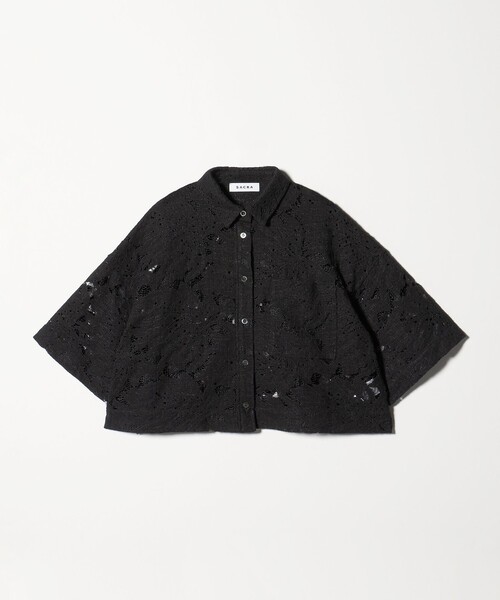 SACRA（サクラ）の「＜SACRA＞レース シャツブラウス（シャツ/ブラウス・レディース・オフホワイト/ブラック・38）」の5枚目の写真