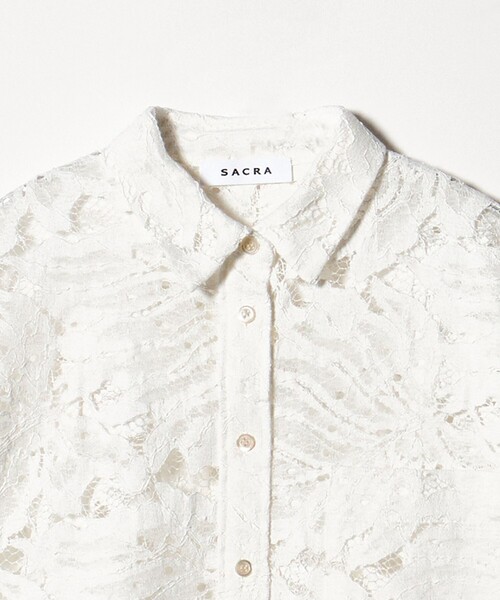 SACRA（サクラ）の「＜SACRA＞レース シャツブラウス（シャツ/ブラウス・レディース・オフホワイト/ブラック・38）」の20枚目の写真