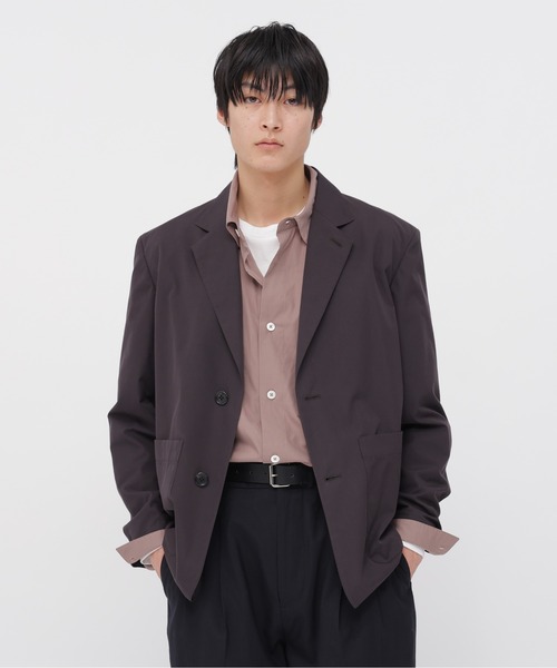 MARGARET HOWELL(マーガレットハウエル)の「COTTON SILK PLAINWEAVE(テーラードジャケット・メンズ・ベージュ/ダークブラウン・SMALL/MEDIUM/LARGE)」の2枚目の写真