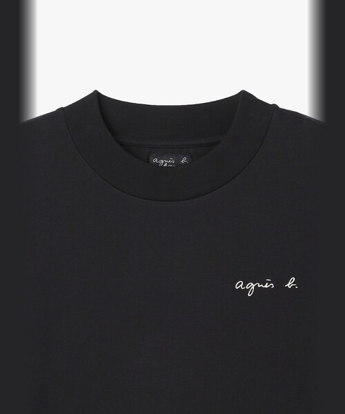 agnes b.（アニエスベー）の「メンズ ロゴ 刺繍 コットン 半袖 Tシャツ "Horace"（Tシャツ/カットソー・メンズ・ブラック・3/2/1）」の3枚目の写真
