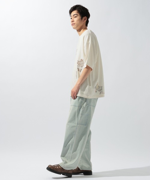 niko and...(ニコアンド)の「イラスト刺繍ミニ裏毛Tシャツ(Tシャツ/カットソー・メンズ・イエロー/オフホワイト/グリーン/ネイビー・MEDIUM/LARGE)」の10枚目の写真