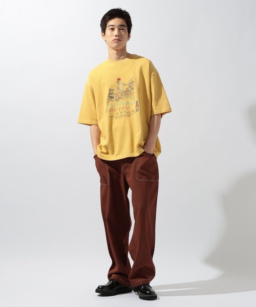 niko and...(ニコアンド)の「イラスト刺繍ミニ裏毛Tシャツ(Tシャツ/カットソー・メンズ・イエロー/オフホワイト/グリーン/ネイビー・MEDIUM/LARGE)」の13枚目の写真