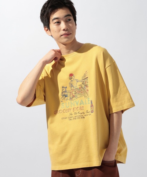 niko and...(ニコアンド)の「イラスト刺繍ミニ裏毛Tシャツ(Tシャツ/カットソー・メンズ・イエロー/オフホワイト/グリーン/ネイビー・MEDIUM/LARGE)」の15枚目の写真