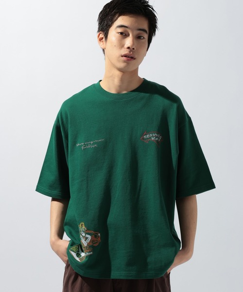 niko and...(ニコアンド)の「イラスト刺繍ミニ裏毛Tシャツ(Tシャツ/カットソー・メンズ・イエロー/オフホワイト/グリーン/ネイビー・MEDIUM/LARGE)」の19枚目の写真