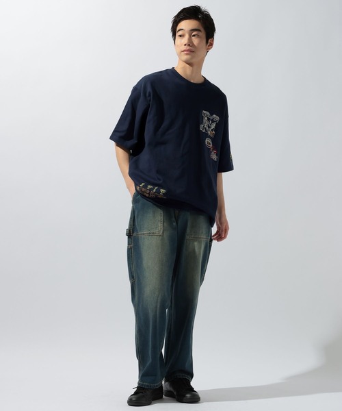 niko and...(ニコアンド)の「イラスト刺繍ミニ裏毛Tシャツ(Tシャツ/カットソー・メンズ・イエロー/オフホワイト/グリーン/ネイビー・MEDIUM/LARGE)」の21枚目の写真