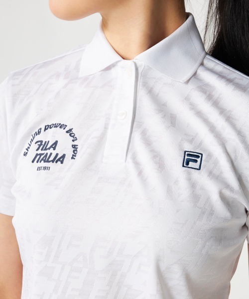 FILA GOLF(フィラゴルフ )の「【FILA GOLF:フィラゴルフ】レディース半袖ジャガードシャツ ゴルフ(シャツ/ブラウス・レディース・ホワイト/ネイビー/ベージュ・XX-LARGE/LARGE/X-LARGE/MEDIUM)」の7枚目の写真