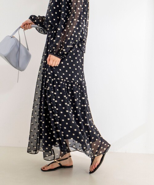 NOLLEY’S Sophi（ノーリーズソフィ）の「《セットアップ対応》ラメカットジャガードフレアスカート（スカート・レディース・ブラック系その他・38）」の8枚目の写真