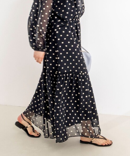 NOLLEY’S Sophi（ノーリーズソフィ）の「《セットアップ対応》ラメカットジャガードフレアスカート（スカート・レディース・ブラック系その他・38）」の9枚目の写真