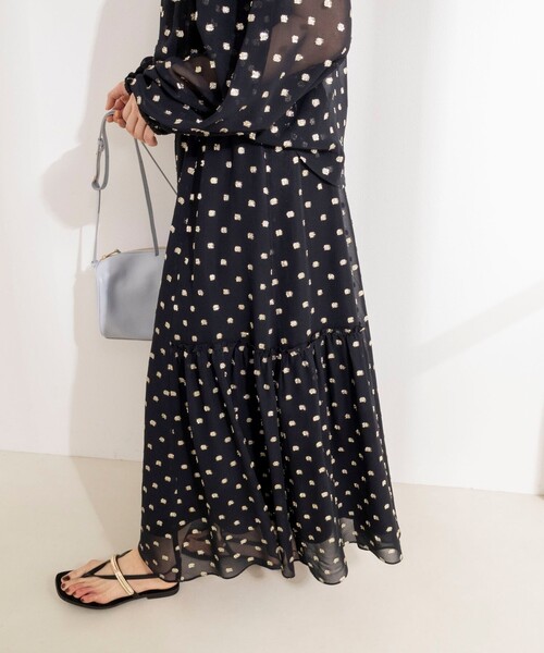 NOLLEY’S Sophi（ノーリーズソフィ）の「《セットアップ対応》ラメカットジャガードフレアスカート（スカート・レディース・ブラック系その他・38）」の10枚目の写真