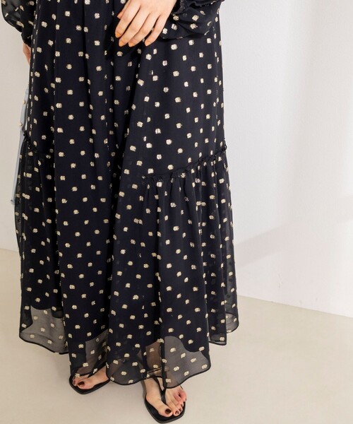 NOLLEY’S Sophi（ノーリーズソフィ）の「《セットアップ対応》ラメカットジャガードフレアスカート（スカート・レディース・ブラック系その他・38）」の11枚目の写真