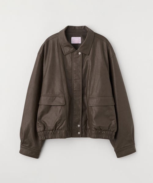 CELITAILS(セリテールズ)の「FAUX LEATHER POCKET JUMPER_BROWN(ライダースジャケット・レディース・その他・FREE)」の2枚目の写真