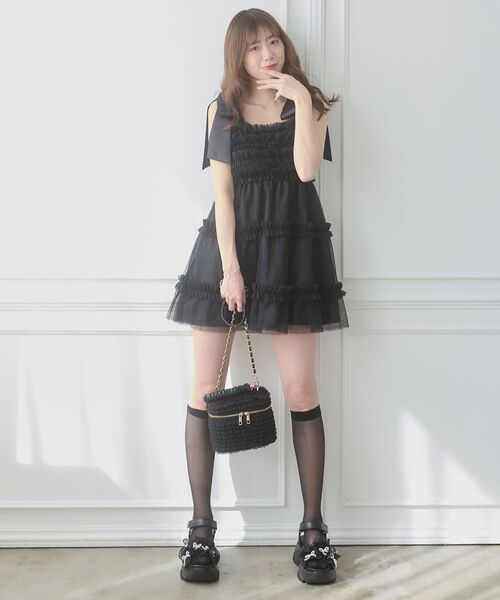 MAJESTIC LEGON(マジェスティックレゴン)の「パールリボンフリルボリュームスポサン(サンダル・レディース・アイボリー/グレイッシュベージュ/ブラック・SMALL/MEDIUM/LARGE/X-LARGE)」の16枚目の写真