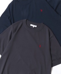 U.S. POLO ASSN./ユーエスポロアッスン 接触冷感 オーバーサイズ ニット 無地 ロゴ ワンポイント刺繍 半袖Tシャツ/レディース メンズ