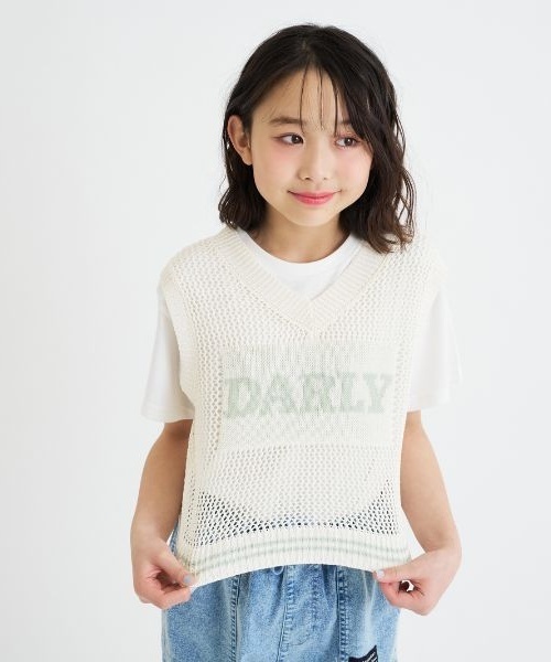 セール】【洗える】メッシュニットベスト＋半袖Tシャツ（ニット
