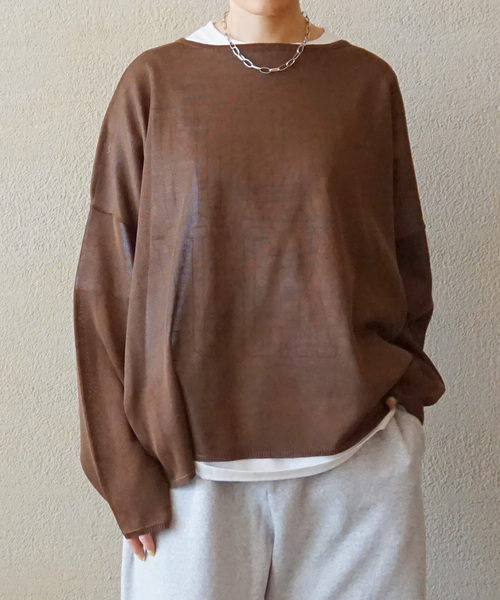 JOURNAL STANDARD LUXE(ジャーナルスタンダード ラックス)の「HGテンジク ワイドプルオーバー(ニット/セーター・レディース・チャコールグレー/ベージュ/ブラウン/バーガンディー・FREE)」の2枚目の写真