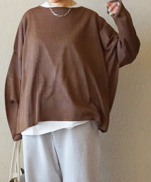 JOURNAL STANDARD LUXE(ジャーナルスタンダード ラックス)の「HGテンジク ワイドプルオーバー(ニット/セーター・レディース・チャコールグレー/ベージュ/ブラウン/バーガンディー・FREE)」の9枚目の写真