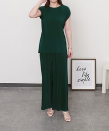 libelle more | クリスタルプリーツセットアップ プルオーバー＋パンツ(ワンピース)