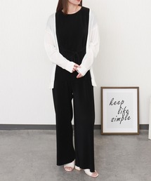 libelle more（リベル モア）の「クリスタルプリーツセットアップ プルオーバー＋パンツ（ワンピース）」