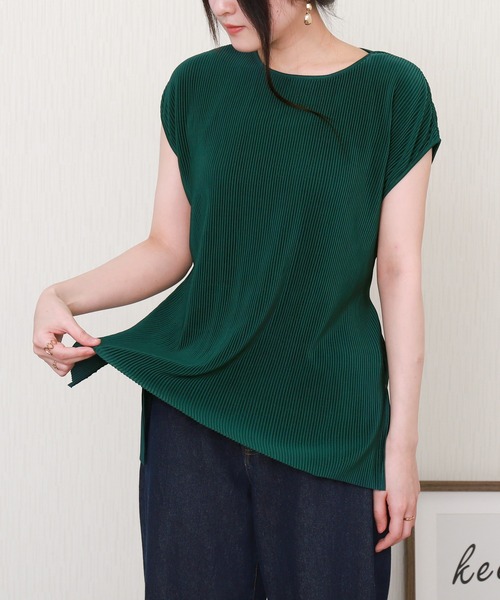 libelle more（リベル モア）の「クリスタルプリーツセットアップ プルオーバー＋パンツ（ワンピース・レディース・チャコールグレー/グリーン/ブラック/グレイッシュベージュ・L/M）」の17枚目の写真