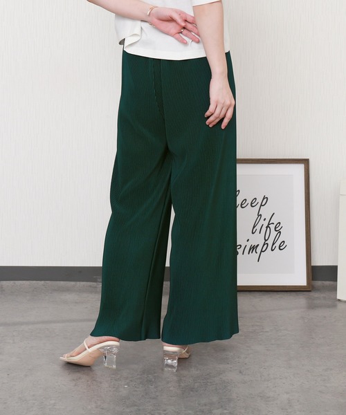 libelle more（リベル モア）の「クリスタルプリーツセットアップ プルオーバー＋パンツ（ワンピース・レディース・チャコールグレー/グリーン/ブラック/グレイッシュベージュ・L/M）」の13枚目の写真